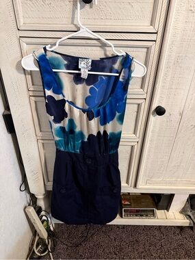 Tabitha Blue Floral Sleeveless Mini Dress